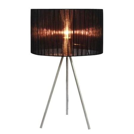 All The Rages LT2006-BLK Sheer Silk Band Tripod Table Lamp - Black